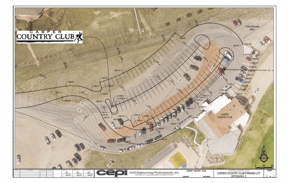 casper country club parking lot update plans